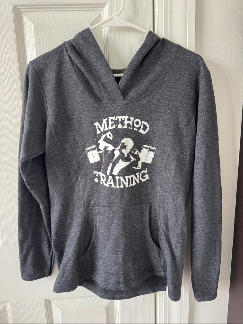 ANVIL GRAY WORKOUT HOODED SWEATSHIRT